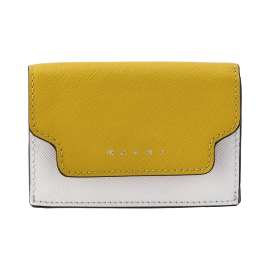 마르니 사피아노 트라이폴드 지갑 라이트 토파즈 릴리 화이트 애시드(Marni Saffiano Tri-Fold Wallet Light Topaz Liliy White Acid)