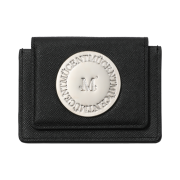 MUCENT Cover Signature Metal Logo Accordion Wallet Black