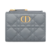 Dior Caro Dahlia Wallet Cloud Blue Supple