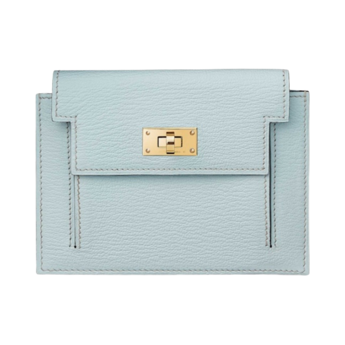 에르메스 켈리 포켓 컴팩트 지갑 고트스킨 & 골드 하드웨어 블루 브룸(Hermes Kelly Pocket Compact Wallet Goatskin & Gold Bleu Brume) - 1