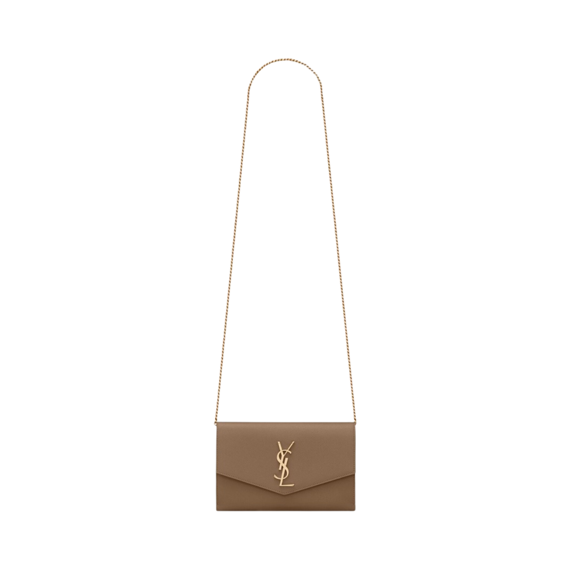 생로랑 그랑드 뿌드르 엠보스드 레더 업타운 체인 지갑 토프(Saint Laurent Uptown Chain Wallet in Grain de Poudre Embossed Leather Taupe) - 1