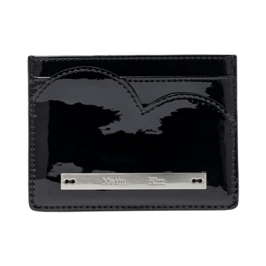 MK2500WL013VBB Matin Kim Heart Wave Enamel Card Wallet Black