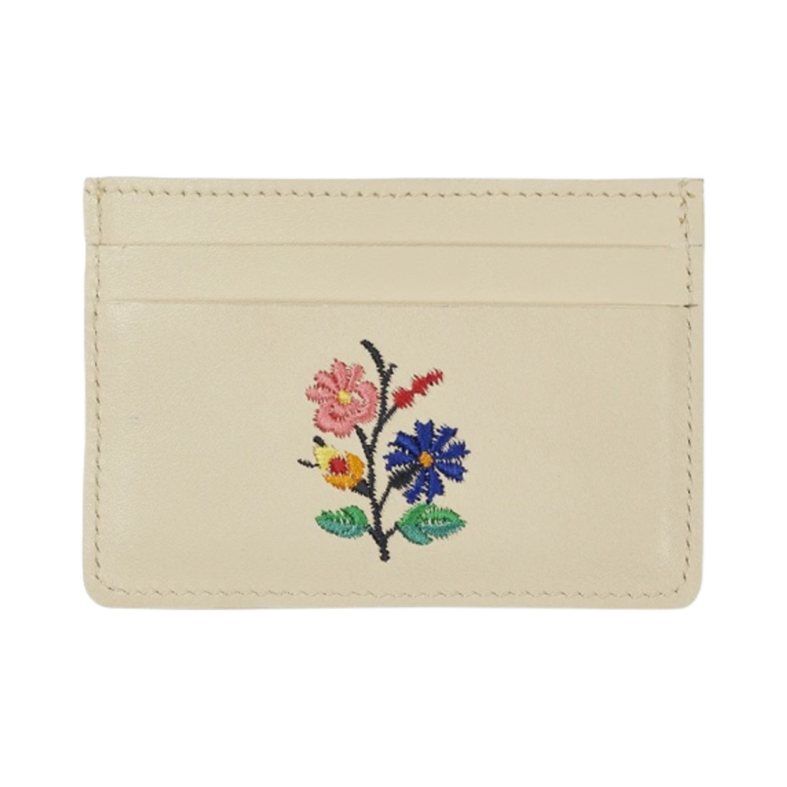 - Palace Flower Stitch Card Holder White - 21FW