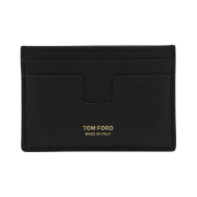 Tom Ford Two-Tone Grain Leather Classic Card Holder Black Red