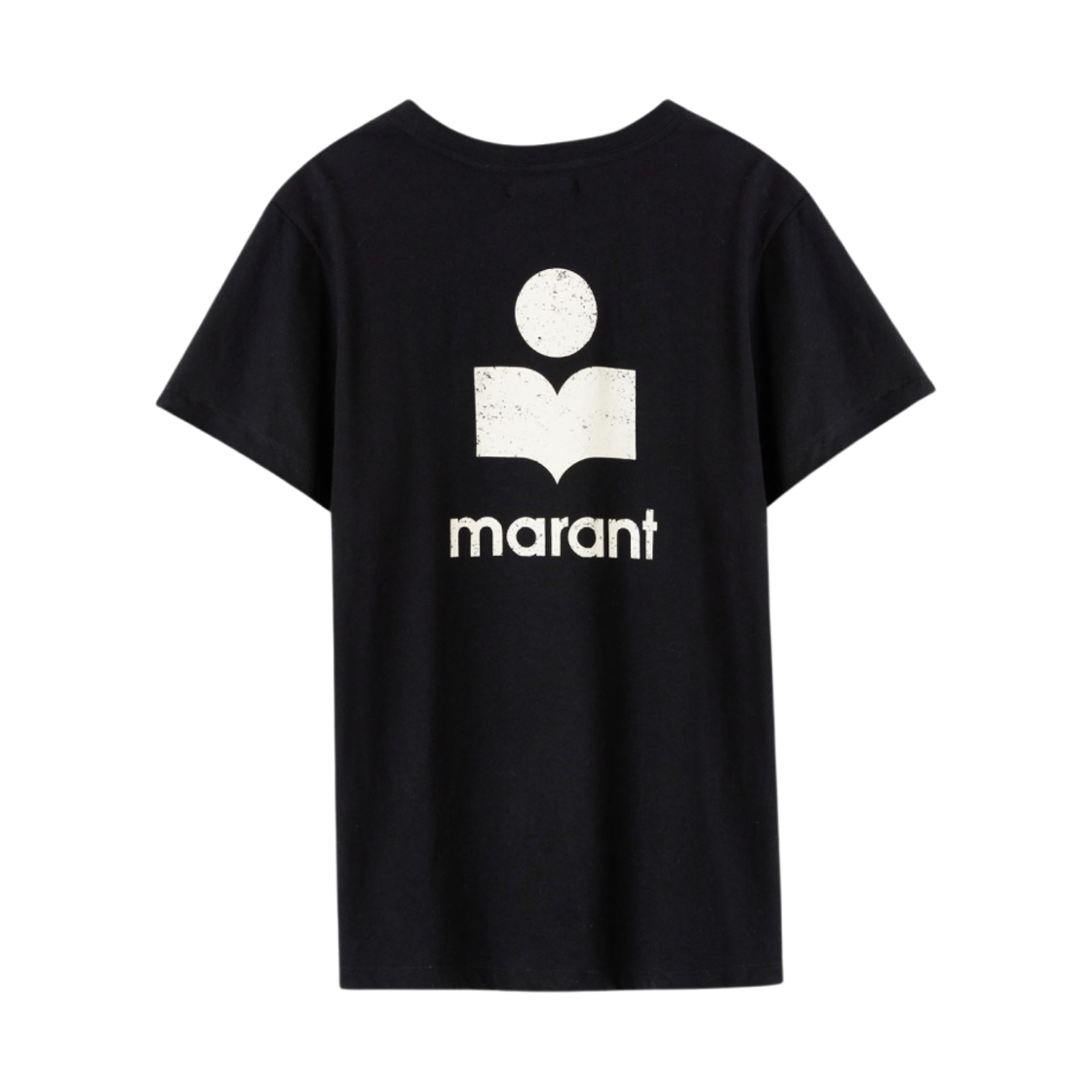 이자벨 마랑 자페르 코튼 로고 티셔츠 블랙 에크루 - 23SS(Isabel Marant Zafferh Cotton Logo T-Shirt Black Ecru - 23SS)