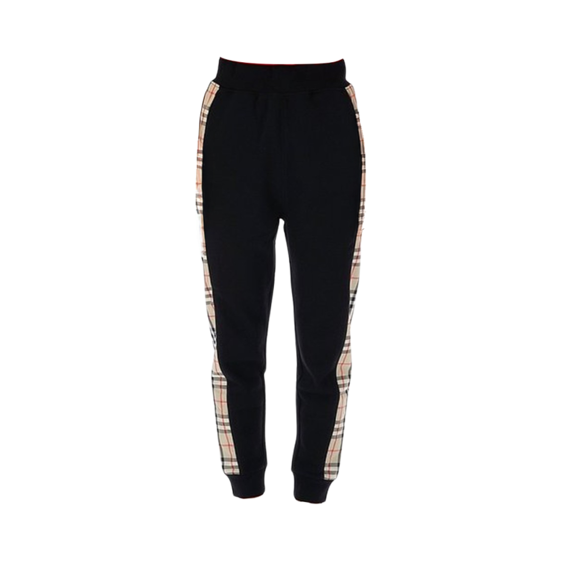 8060954 (Kids) Burberry Vintage Check Panel Cotton Jogger Pants Black