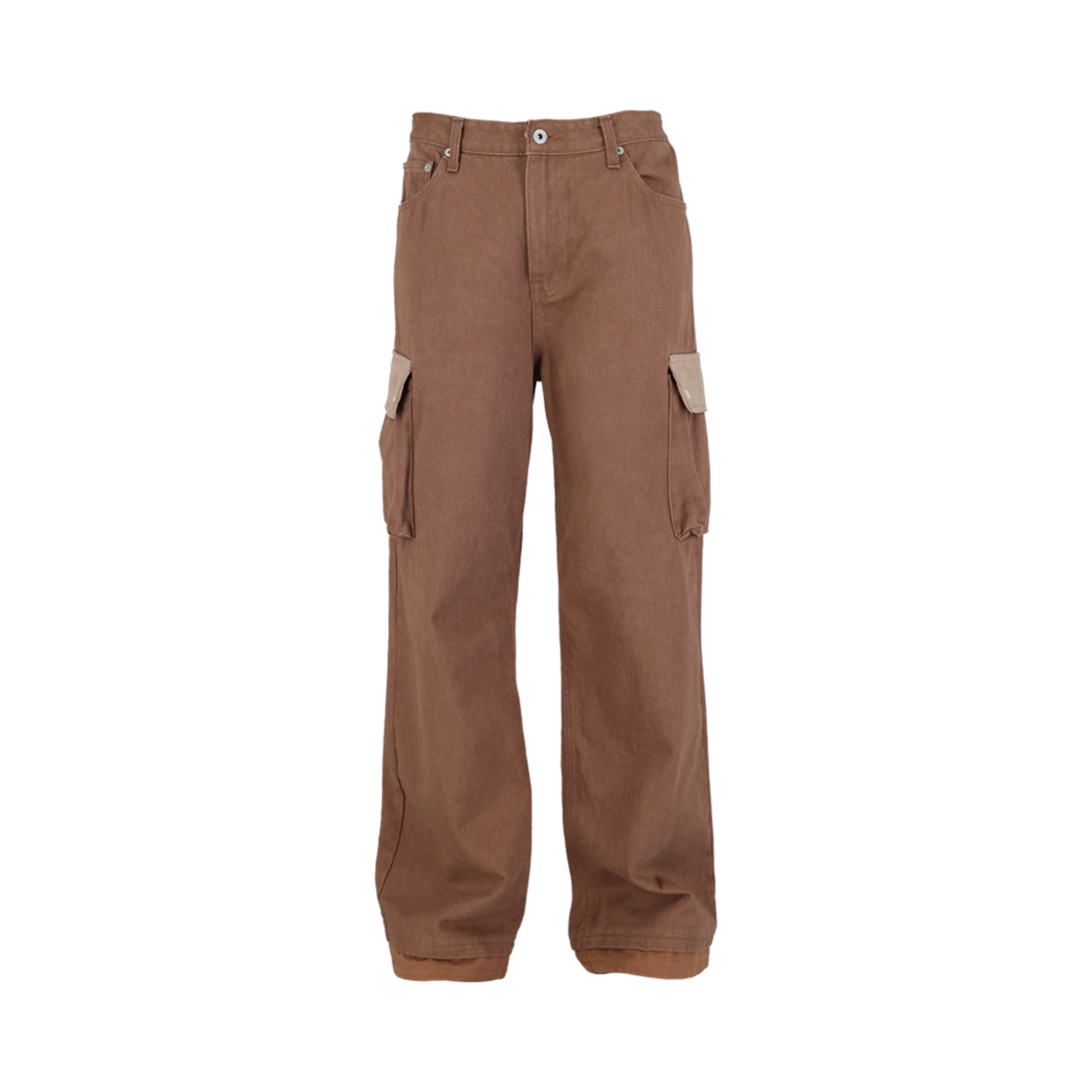SST24FW001 smallstupidtunes Layered Cargo Pants Brown
