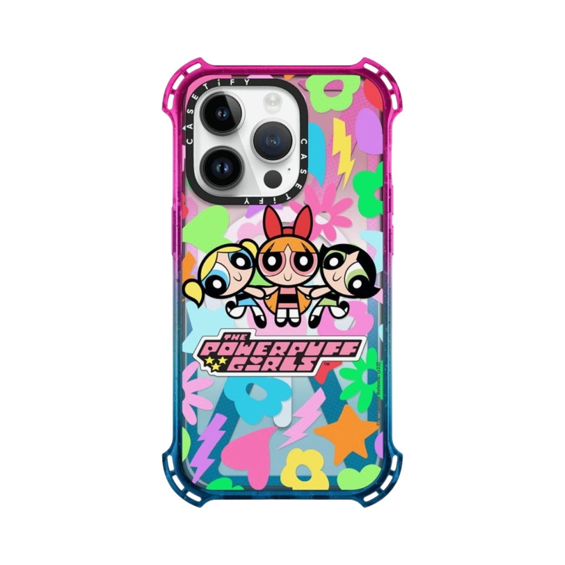 케이스티파이 x 파워퍼프걸 아이폰 아이콘 바운스 케이스 반투명 코튼 캔디(Casetify x The Powerpuff Girls iPhone Icons Bounce Case Sheer Cotton Candy) - 1