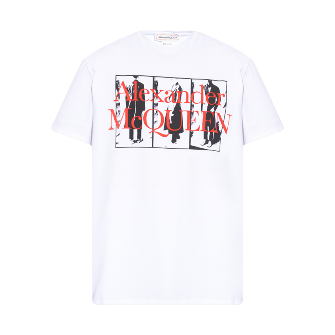 알렉산더 맥퀸 벨루어 런웨이 프린트 티셔츠 화이트(Alexander McQueen Belour Runway Print T-Shirt White) - 1
