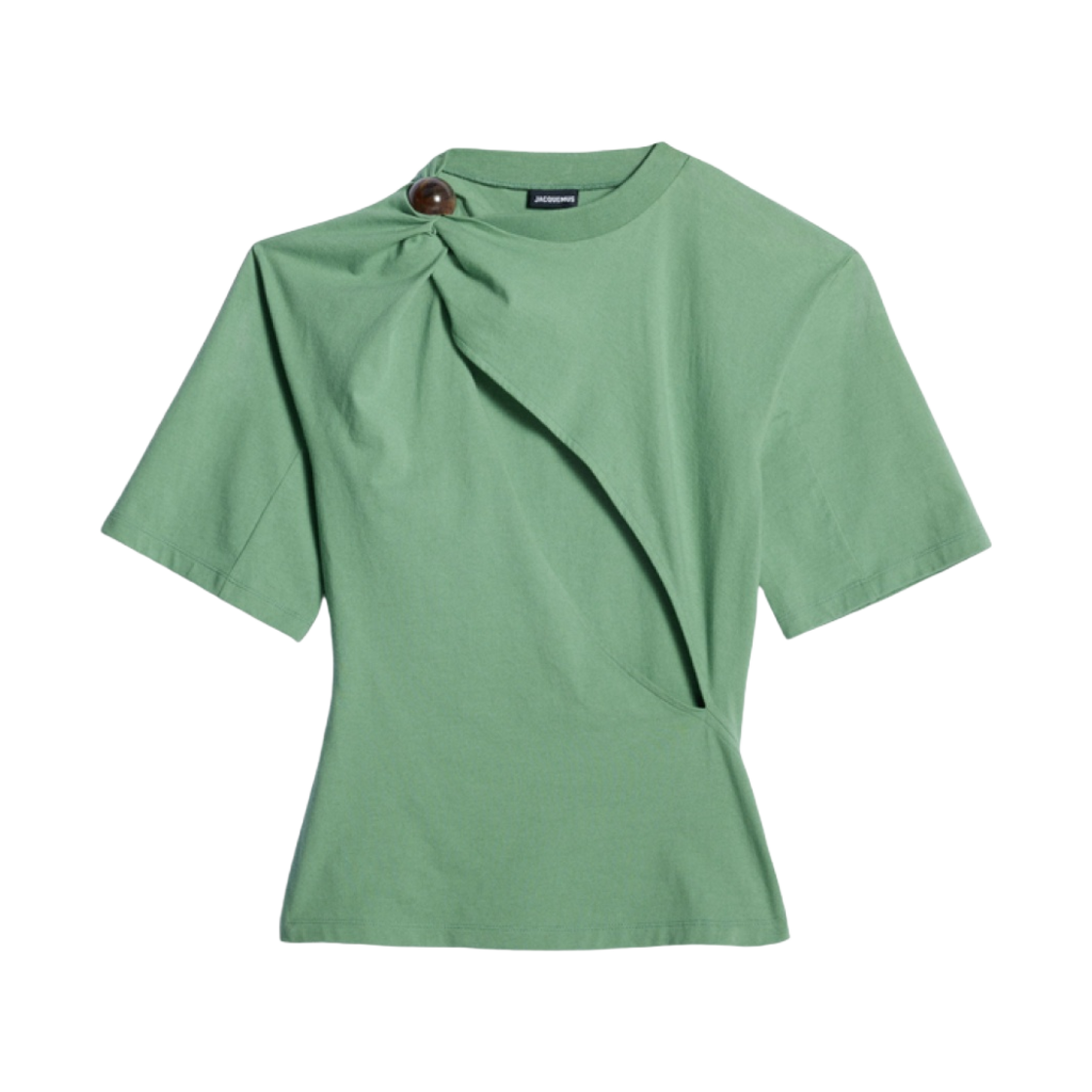 (W) 자크뮈스 르 슬래쉬 티셔츠 페롤라 그린((W) Jacquemus Le Slashed T-Shirt Perola Green) - 1