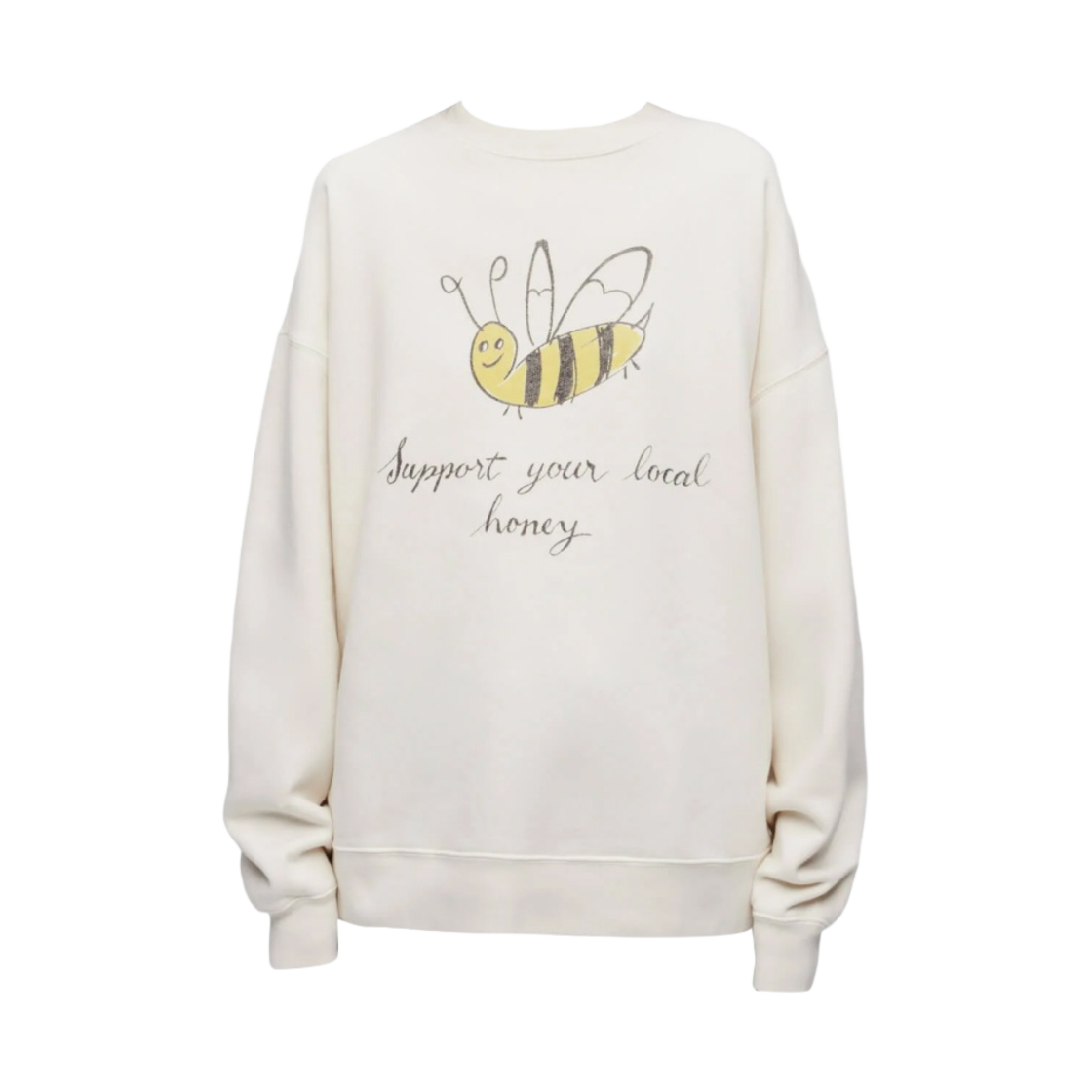 (W) 리던 로컬 허니 오버사이즈 크루넥 빈티지 화이트((W) Re/Done Local Honey Oversized Crewneck Vintage White)