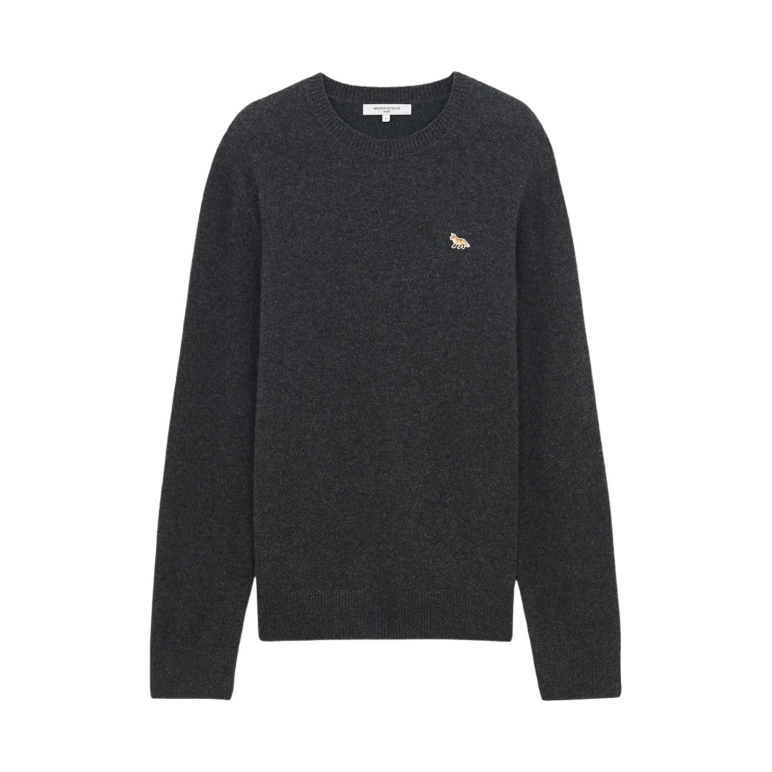 메종 키츠네 베이비 폭스 패치 코지 라운드넥 풀오버 니트 다크 그레이 멜란지(Maison Kitsune Baby Fox Patch Cosy R-Neck Pullover Knit Dark Grey Melange)