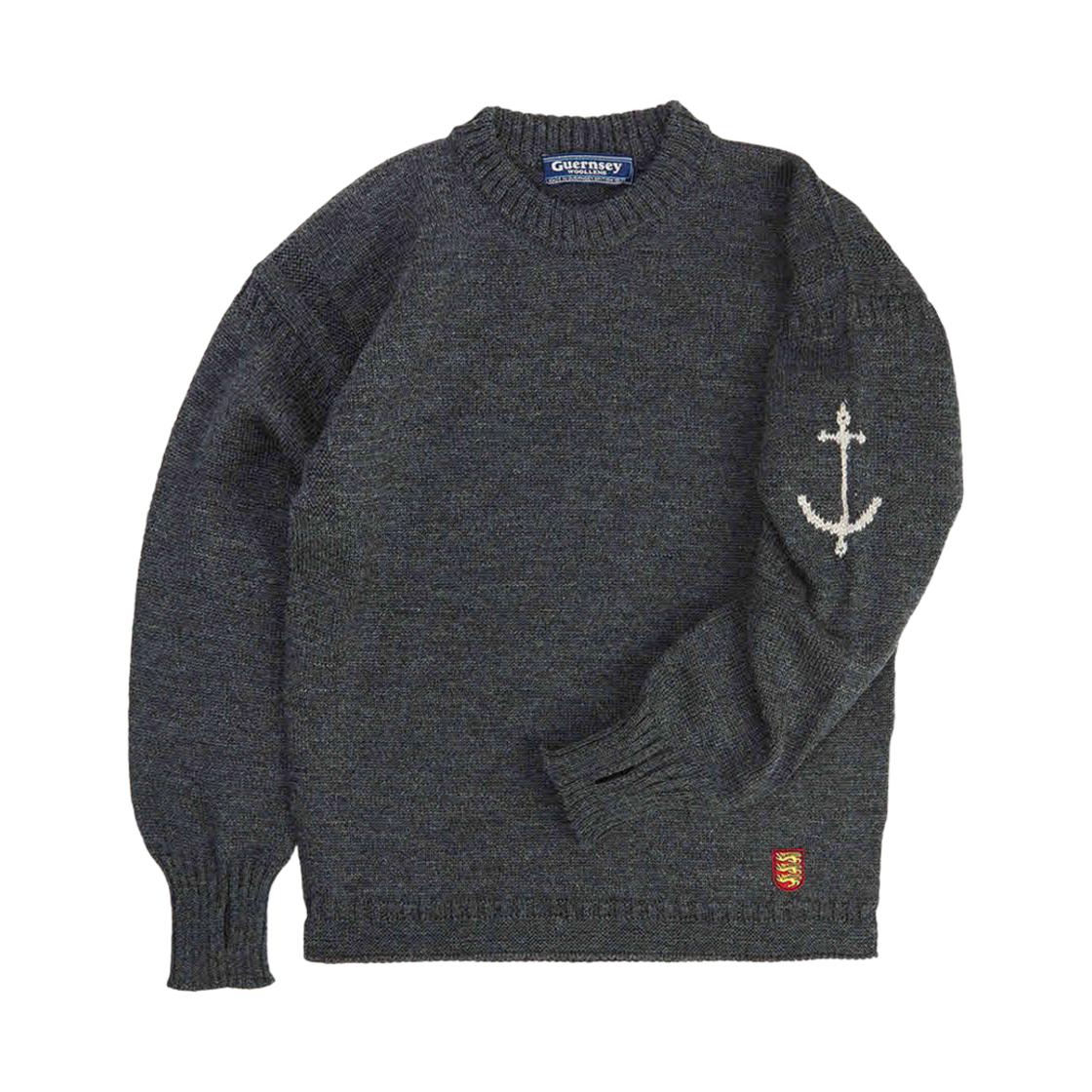 - Guernsey Woollens Crewneck Wholegarment Sweater Charcoal