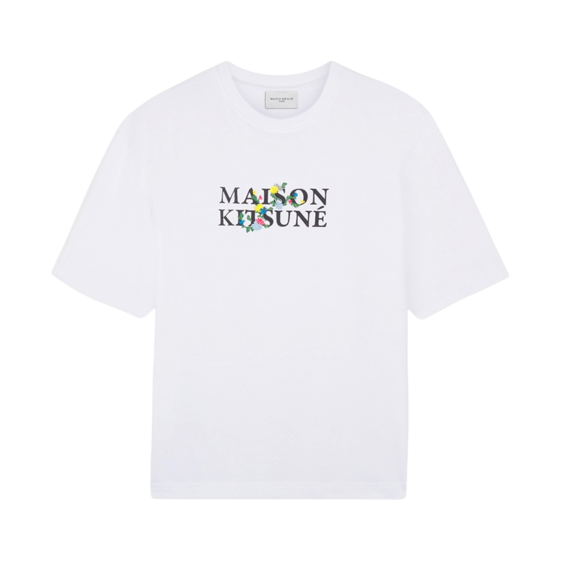 메종 키츠네 플라워 오버사이즈 티셔츠 화이트(Maison Kitsune Flowers Oversize T-Shirt White)