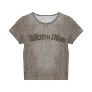 (W) Matin Kim Matin Washed Print Crop Top Brown