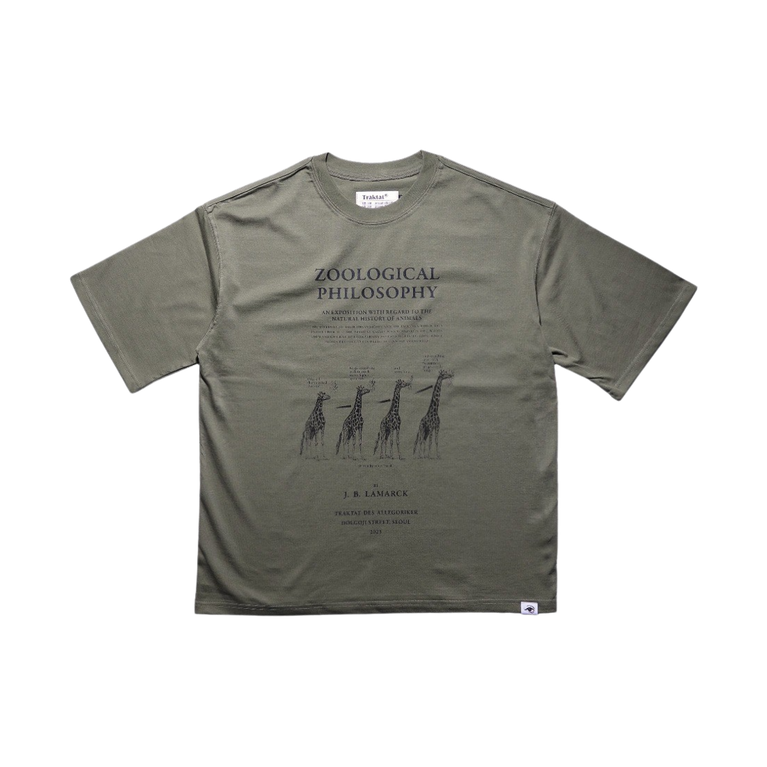 트락타트 라마르크의 동물 철학 티셔츠 카키(Traktat Lamarck'S Zoological Philosophy T-Shirts Khaki)