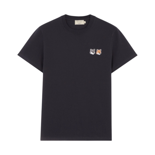 BU00103KJ0008 Maison Kitsune Double Fox Head Patch Classic T-Shirt Anthracite