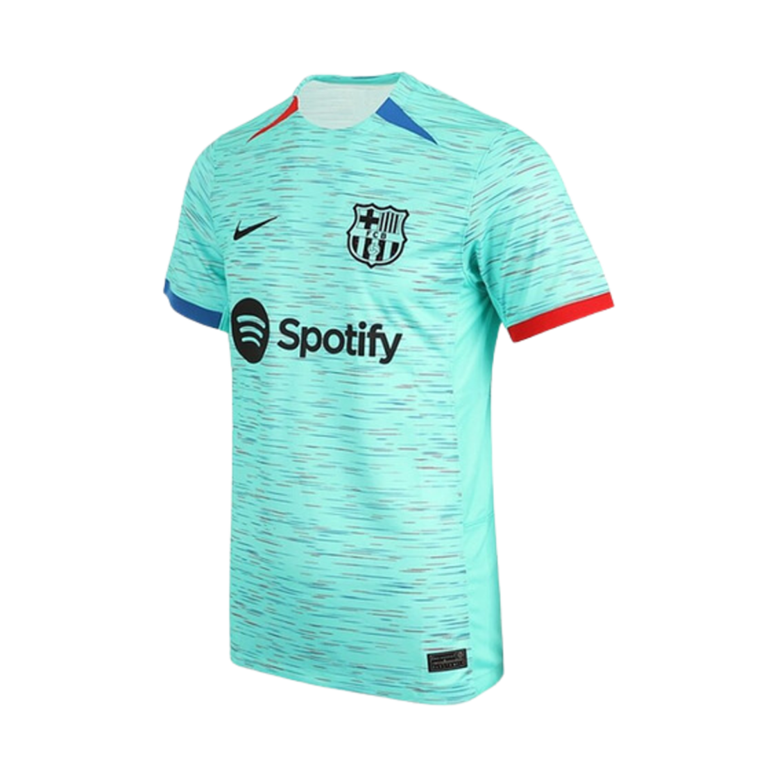 나이키  FC 바르셀로나 2023/24 스타디움 3rd 드라이 핏 사커 저지 아쿠아 로얄 블루(Nike FC Barcelona 2023/24 Stadium Third Dri-Fit Soccer Jersey Aqua Royal Blue)