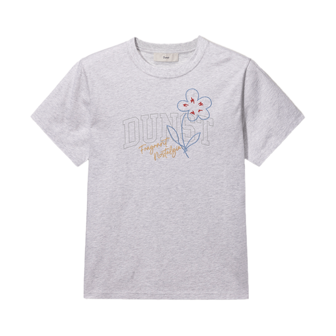 UDTS5B126G1_M_ Dunst Unisex Drawing Bloom T-Shirt Light Melange Grey