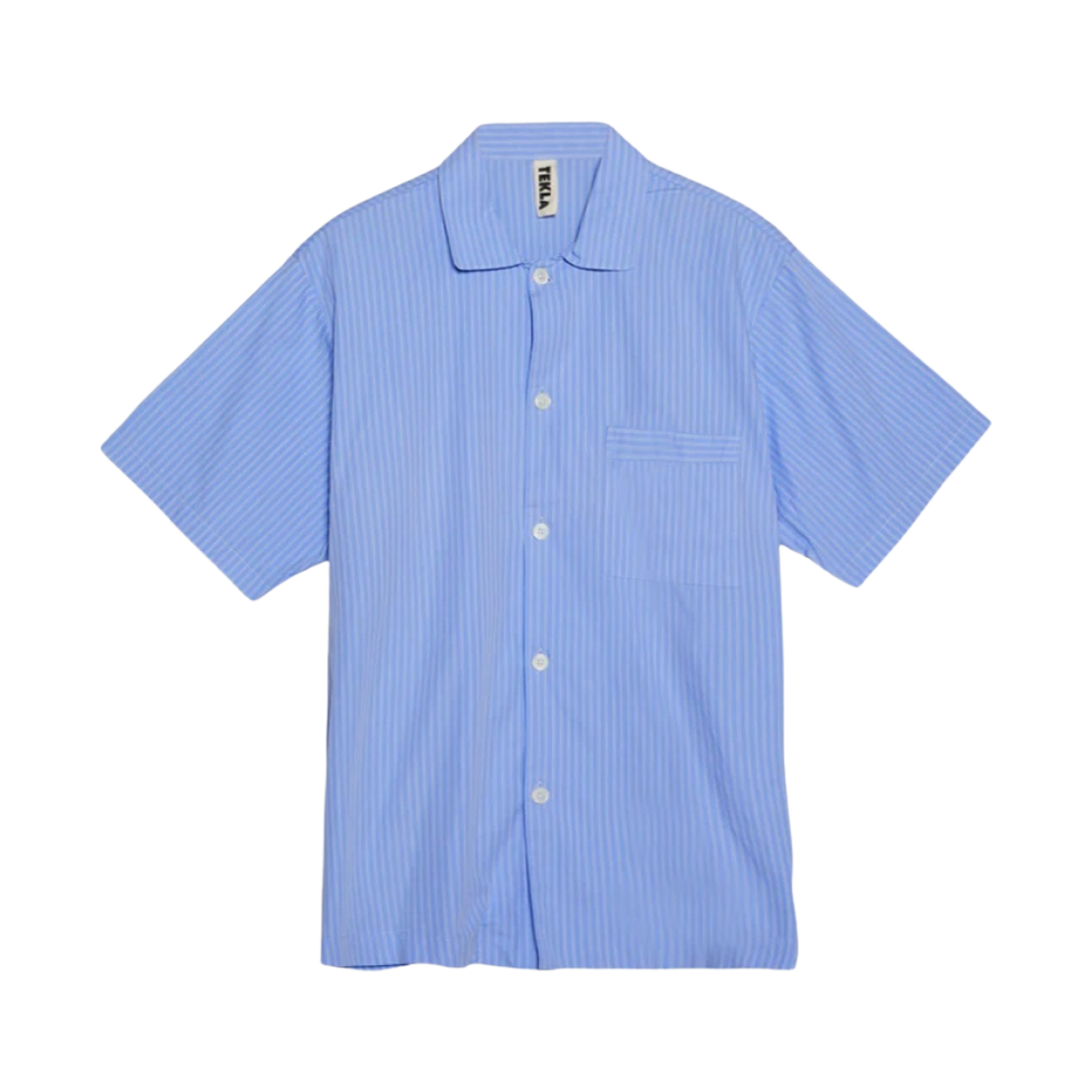 테클라 포플린 슬립웨어 숏슬리브 셔츠 핀 스트라이프(Tekla Poplin Sleepwear Short Sleeved Shirt Pin Stripes)