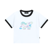 Dominant Unicorn Ringer Crop T-Shirt White
