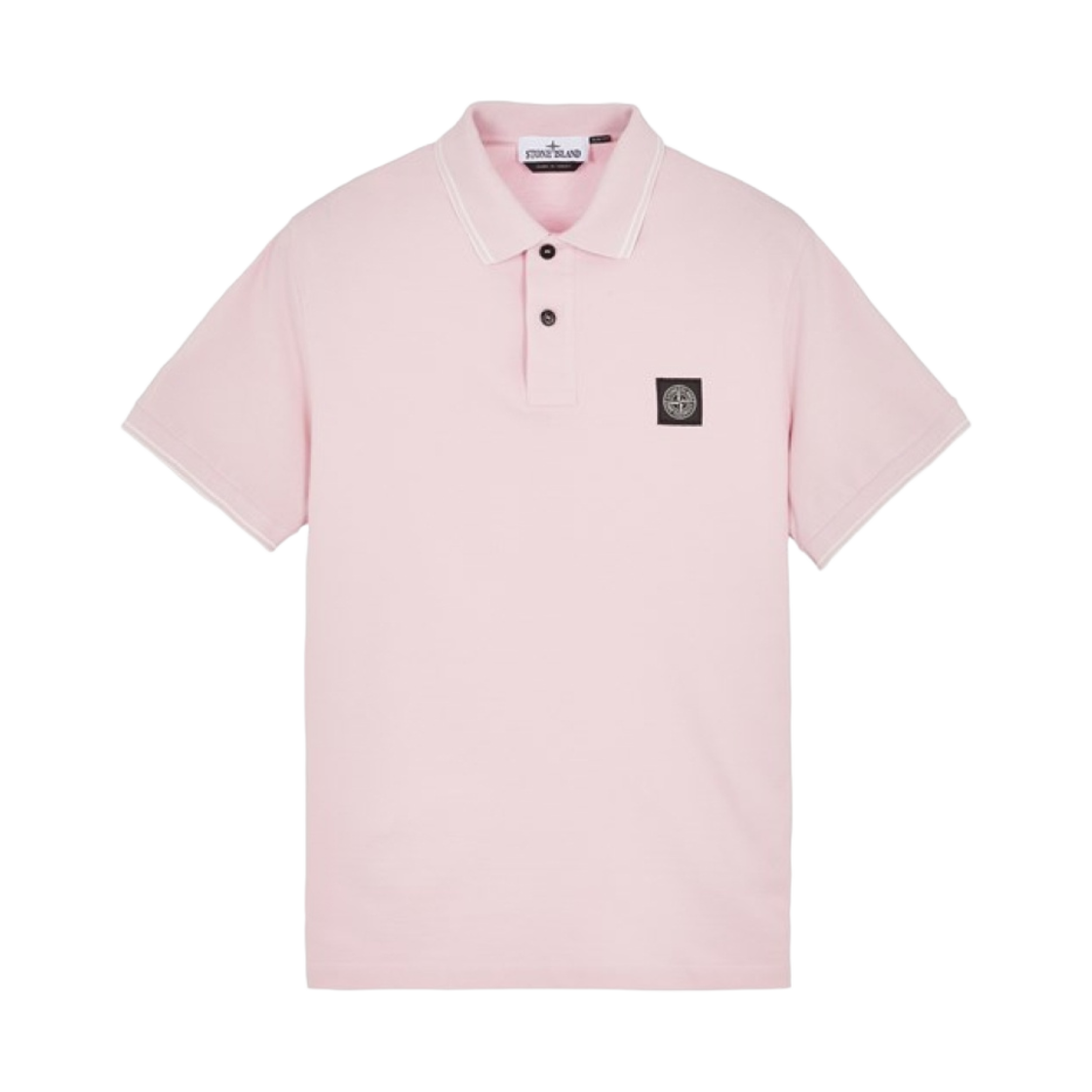 80152SC18-V0080 Stone Island 2SC18 Stretch Cotton Pique Short Sleeve Polo Shirt Pink - 24SS