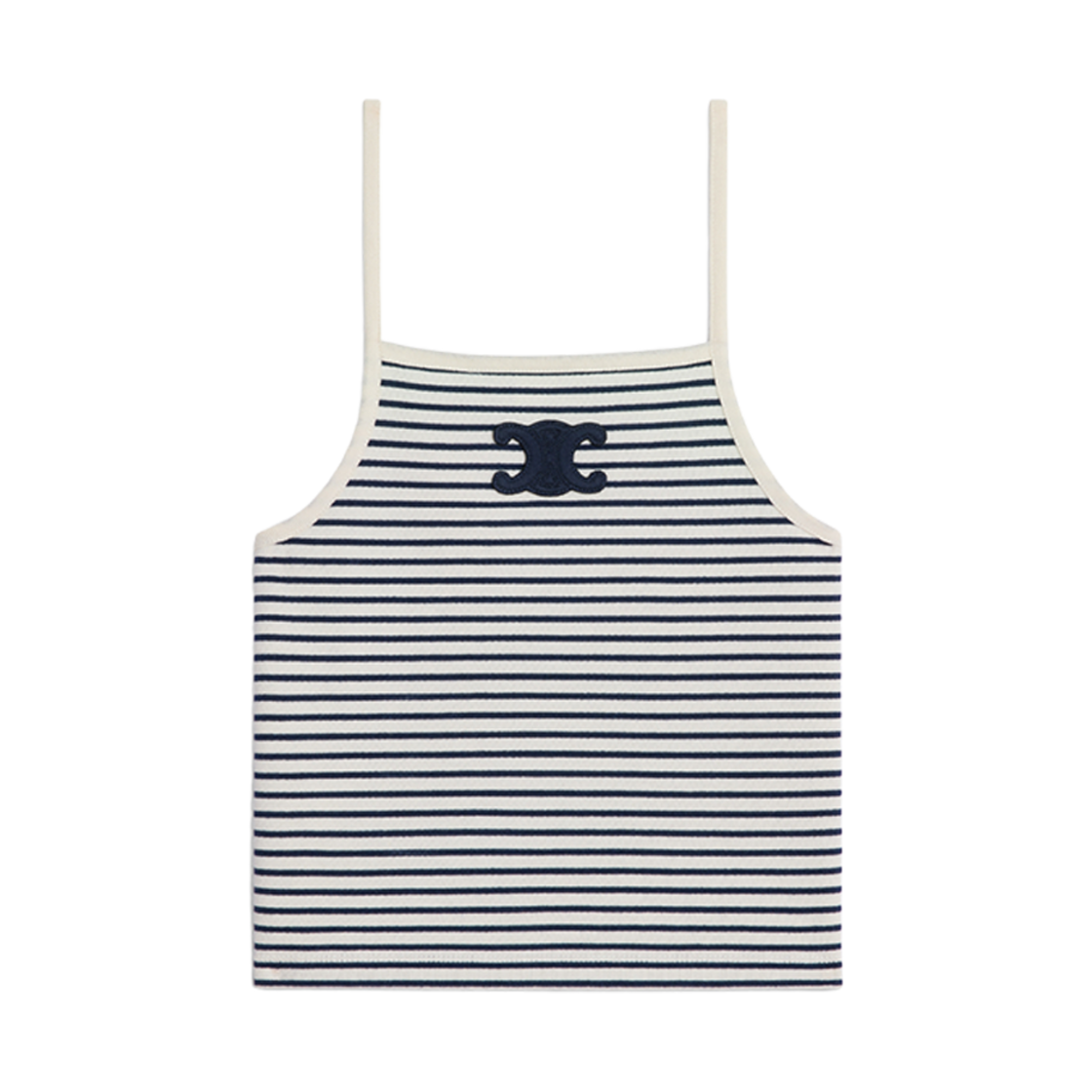 (W) 셀린느 트리옹프 탱크 탑 스트라이프 저지 오프 화이트 네이비