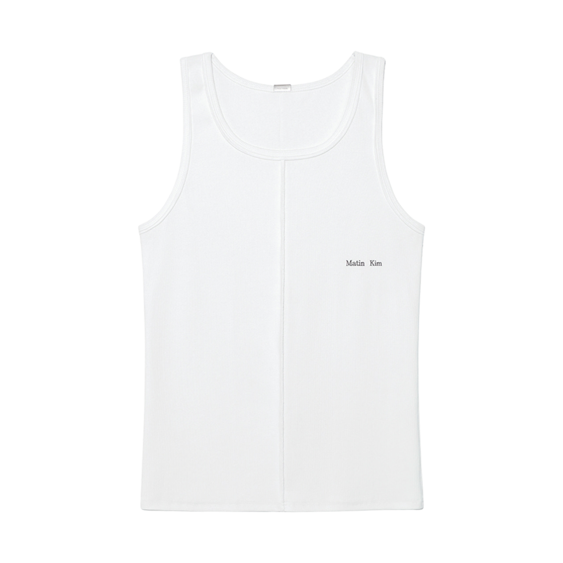 MK2534TS542HWH Matin Kim Small Logo Pintuck Sleeveless Top in White