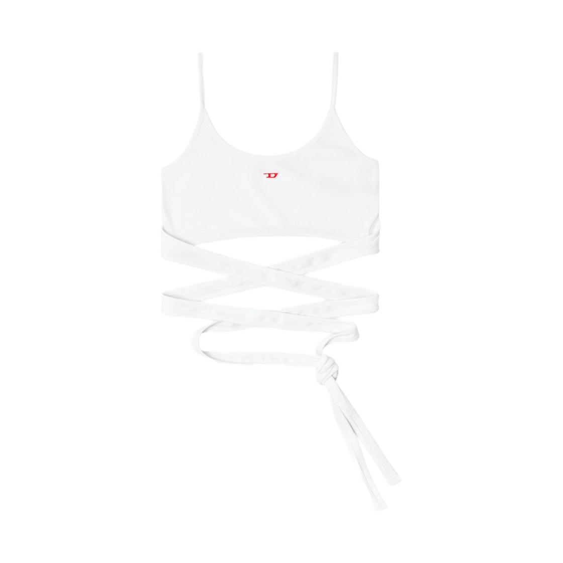(W) 디젤 T-레야-테일 베스트 탑 랩 타이즈 화이트((W) Diesel T-Leya-Tail Vest Top with Wrap Ties White)