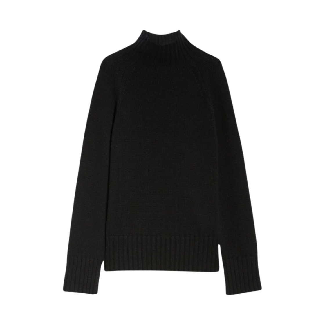 MANTOVA-011 (W) S Max Mara Mantova Wool and Cashmere Polo Neck Sweater Black