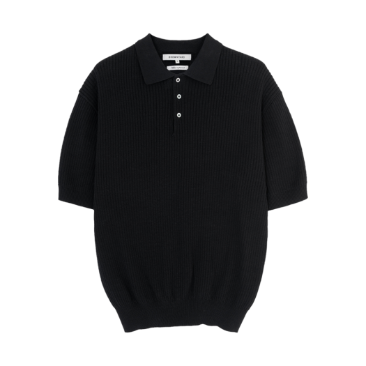 BY007HPKPS001BK BROWNYARD Knit Polo Shirt Black