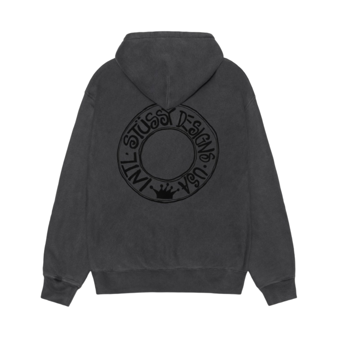 스투시 부아나 피그먼트 다이드 후드 블랙