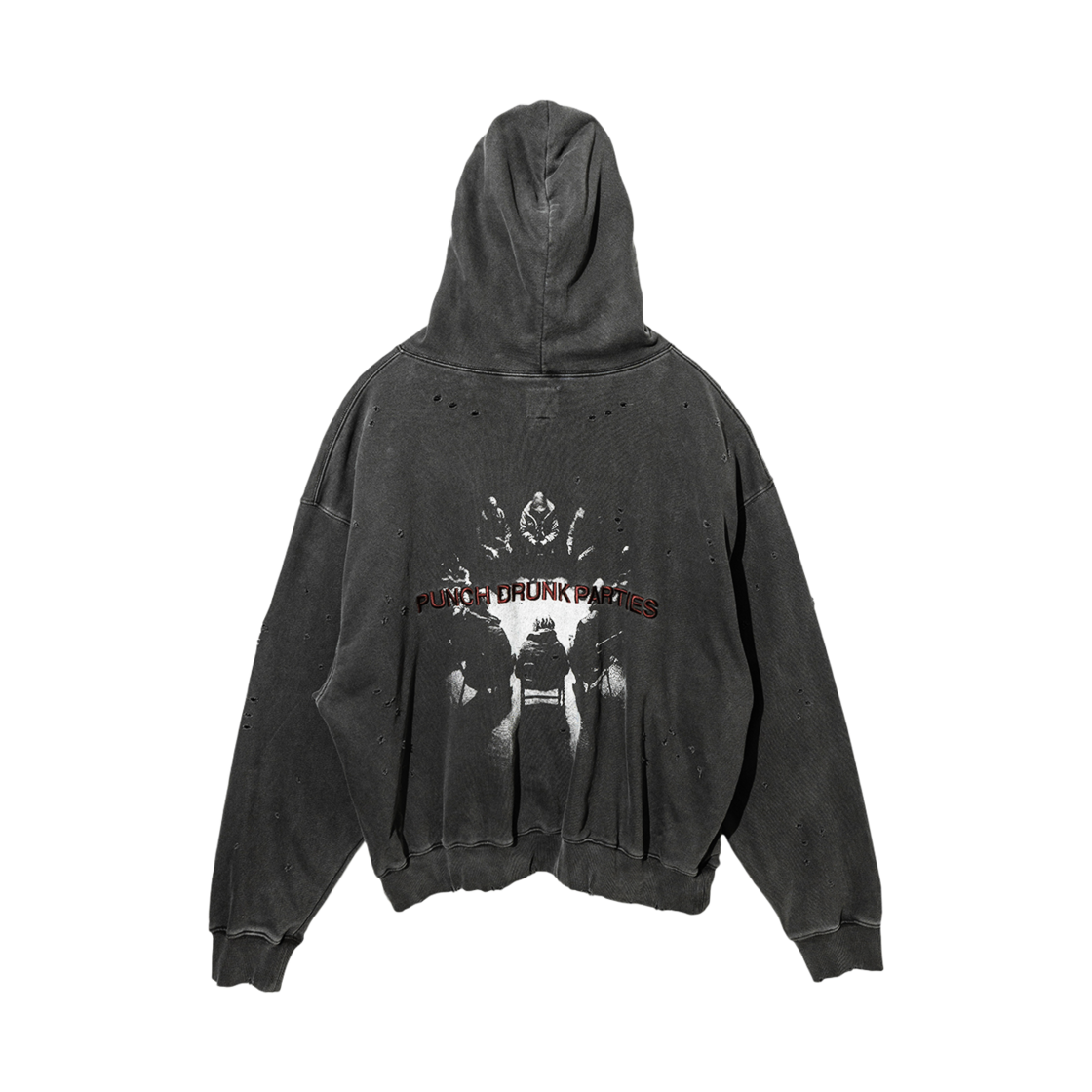 PDPHD04CC Punch Drunk Parties Damoim Garment Dyed Hoodie CHARCOAL