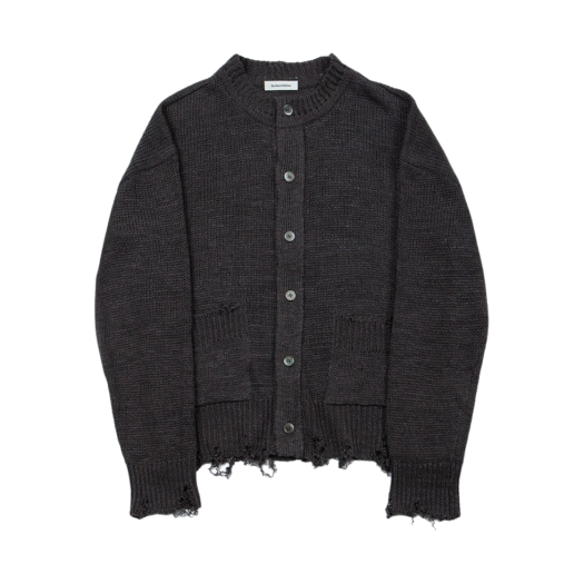 SE24SKN01DG Surface Edition Damaged Cardigan Dark Gray