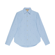 Gucci GG Oxford Cotton Shirt Blue