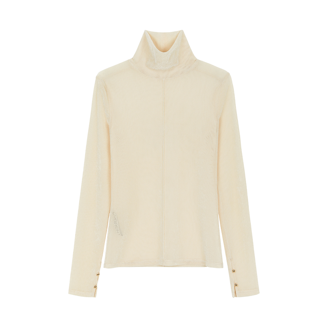 CMSFCTLW02EIVA Current Velvet Mesh Turtle Long Sleeve Ivory