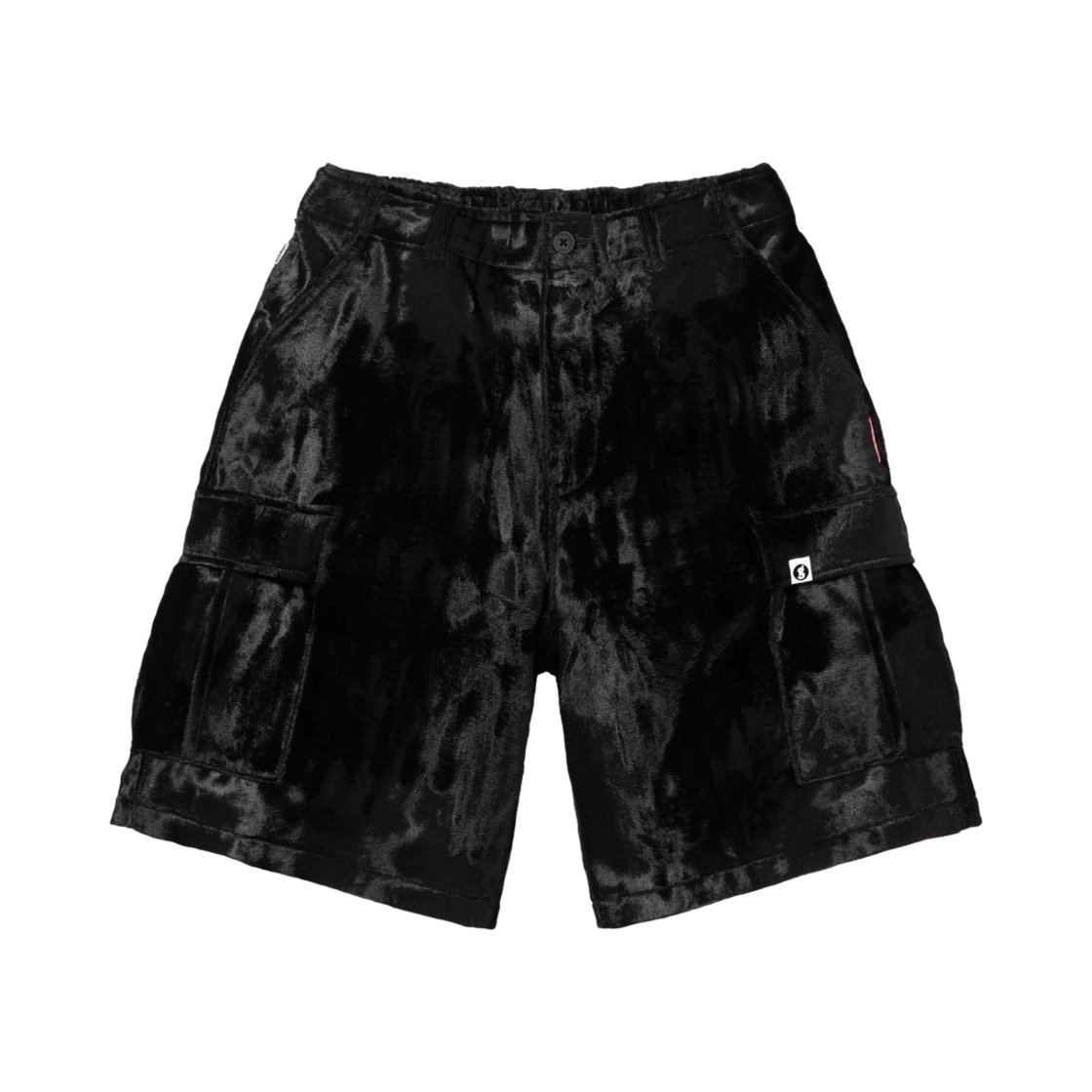 슈프림 x 굿이너프 크러쉬드 레이온 파일 카고 쇼츠 블랙 - 25SS(Supreme x GOODENOUGH Crushed Rayon Pile Cargo Short Black - 25SS) - 1