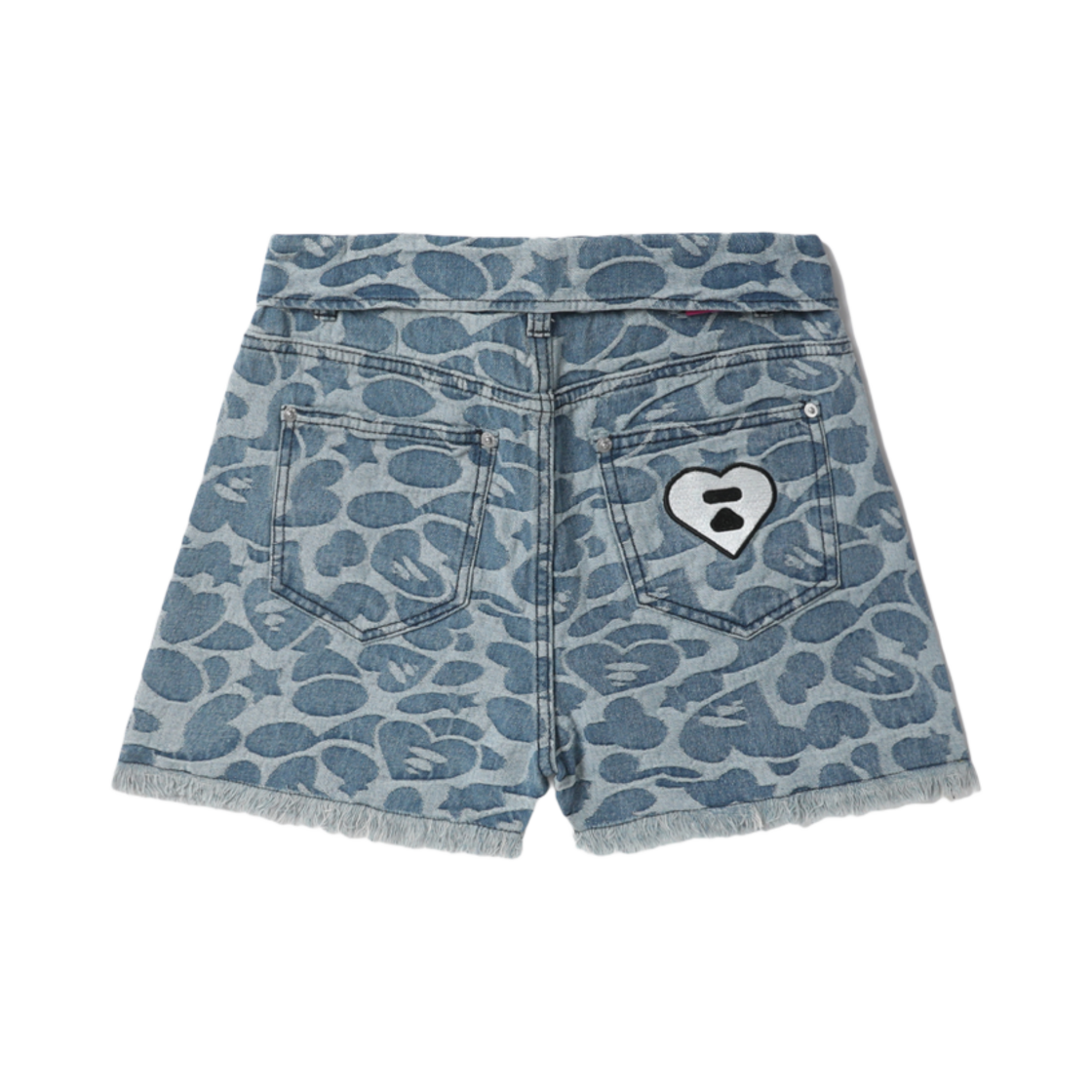 (W) 베이프 바이트 플립 패턴 데님 쇼츠 데님((W) BAPE Bite Flip Pattern Denim Shorts Denim) - 2