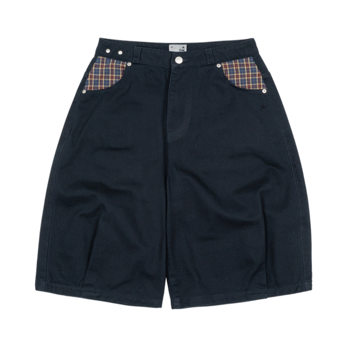 더콜디스트모먼트 체크 포켓 하프 팬츠 네이비(The Coldest Moment Check Pocket Half Pants Navy)