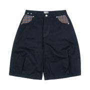 The Coldest Moment Check Pocket Half Pants Navy