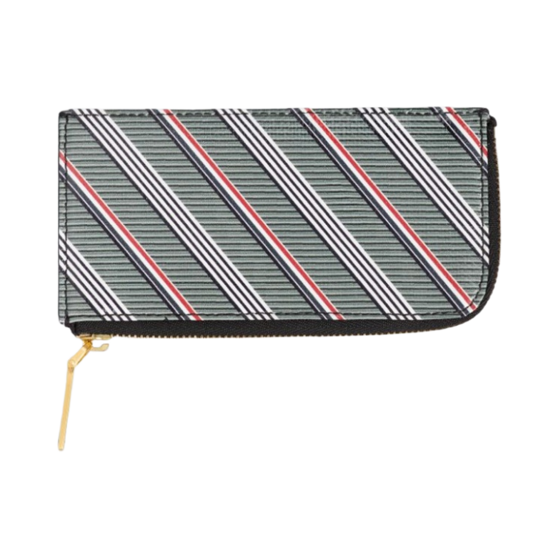 톰브라운 모노그램 코티드 캔버스 하프 집 어라운드 지갑 미디움 그레이(Thom Browne Monogram Coated Canvas Half Zip Around Wallet Medium Grey) - 2