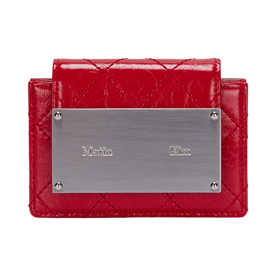 마뗑킴 퀼팅 아코디언 지갑 레드(Matin Kim Quilting Accordion Wallet Red)