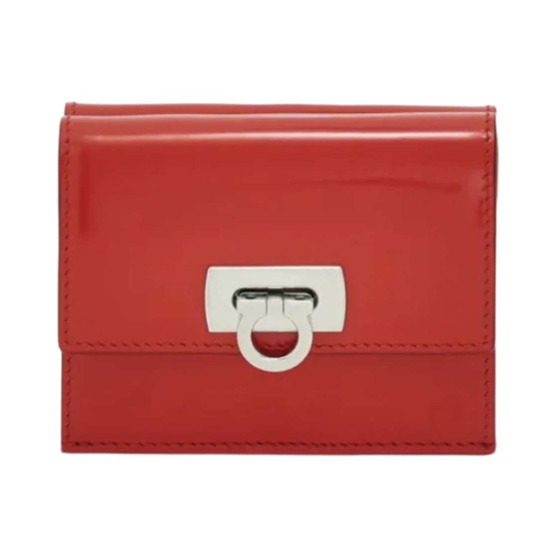 페라가모 간치니 클래스프 컴팩트 지갑 플레임 레드(Ferragamo Compact Wallet with Gancini Clasp Flame Red) - 1