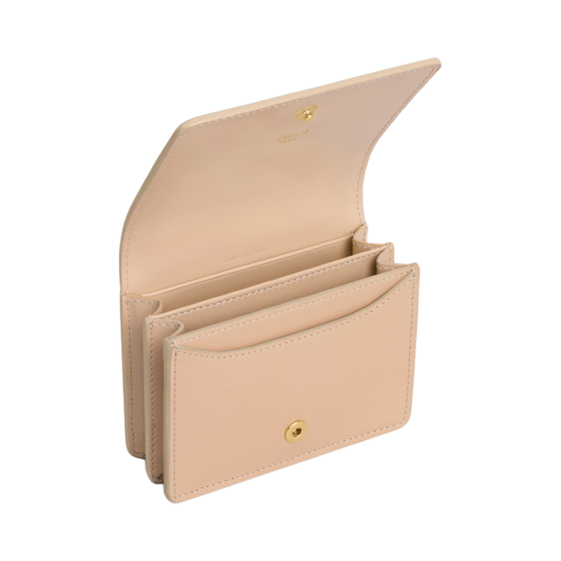 셀린느 트리옹프 비즈니스 카드 홀더 샤이니 카프스킨 오트 베이지(Celine Triomphe Business Card Holder in Shiny Calfskin Oat Beige) - 4