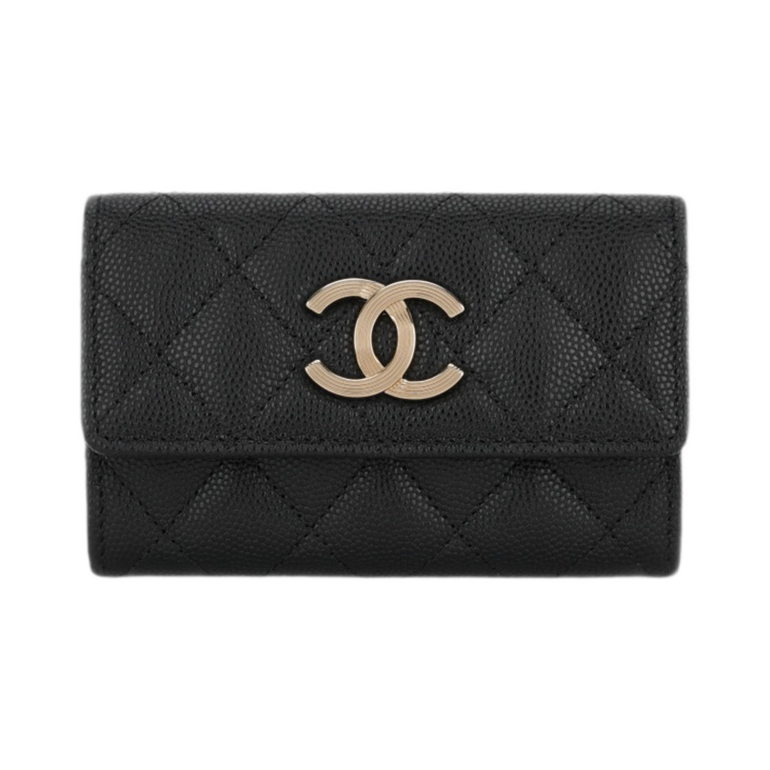 샤넬 플랩 카드 홀더 그레인드 카프스킨 & 골드 메탈 블랙(Chanel Flap Card Holder Grained Calfskin & Gold Black) - 1