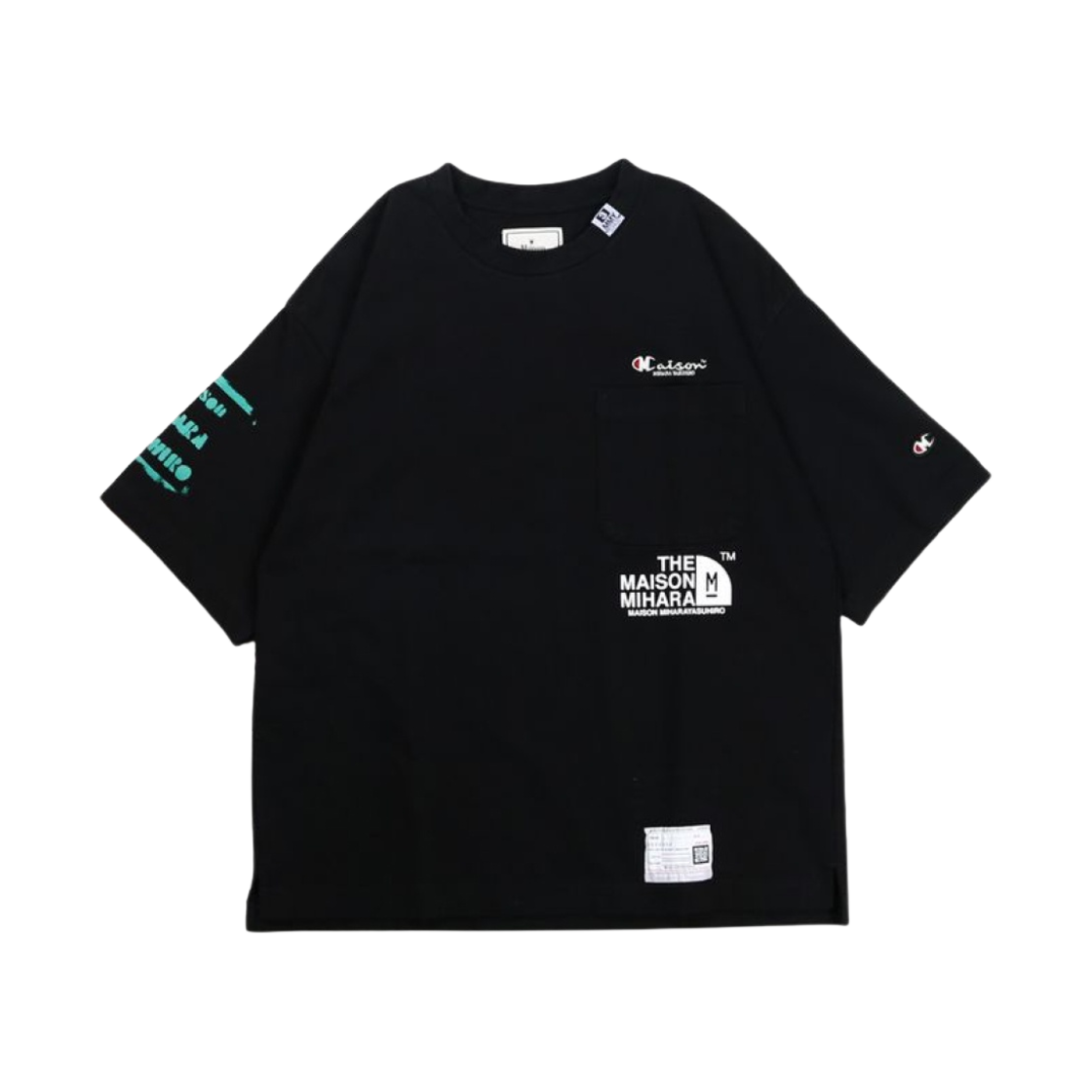 메종 미하라 야스히로 x 챔피온 프린티드 티셔츠 블랙(Maison Mihara Yasuhiro x Champion Printed T-Shirt Black)