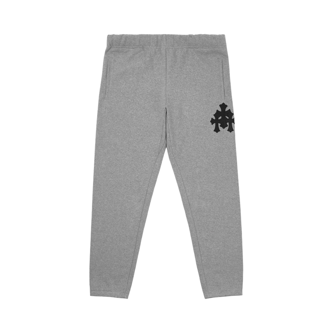 크롬하츠 크로스 레더 패치 스웨트팬츠 그레이(Chrome Hearts Cross Leather Patch Sweatpants Grey)
