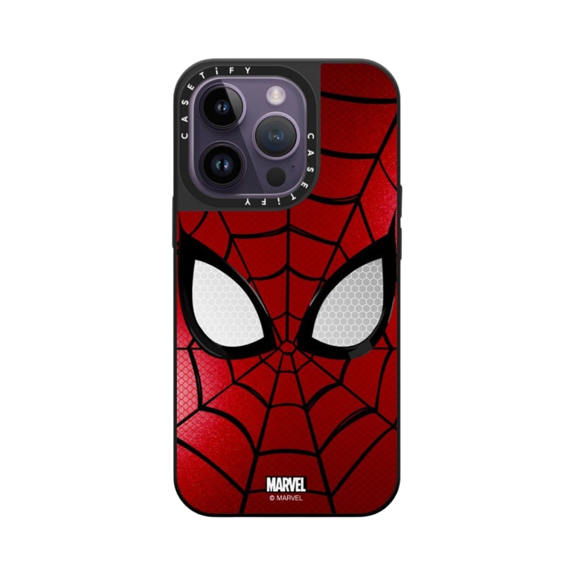 케이스티파이 x 마블 아이폰 스파이더맨 마스크 맥세이프 미러 케이스 실버 미러 블랙 범퍼(Casetify x Marvel iPhone Spider-Man Mask Magsafe Mirror Case Silver Mirror Black Bumper) - 2