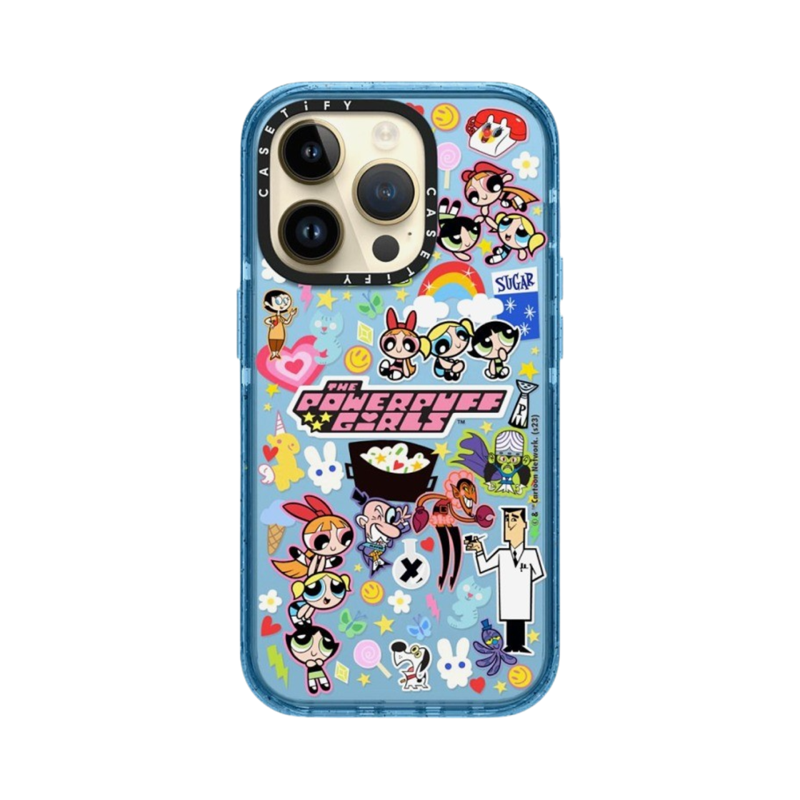 케이스티파이 x 파워퍼프걸 아이폰 스티커매니아 임팩트 케이스 반투명 시에라 블루(Casetify x The Powerpuff Girls iPhone Stickermania Impact Case Sheer Sierra Blue) - 4