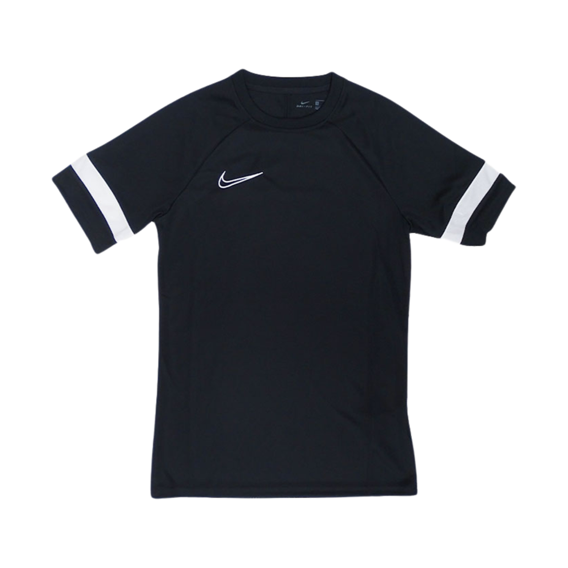 CW6102-010 Nike Dri-Fit Academy Short Sleeve Football Top Black White - Asia